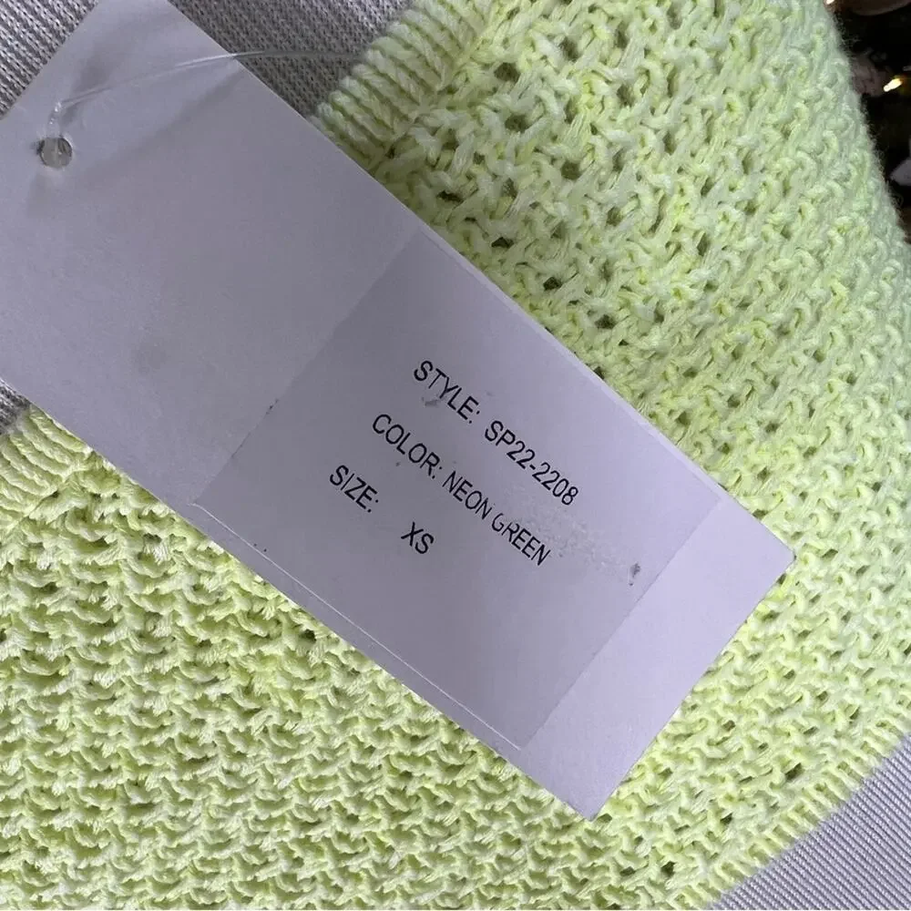 NWT Victor Glemaud Sleeveless Dress in Neon Green XS - Picture 9 of 9